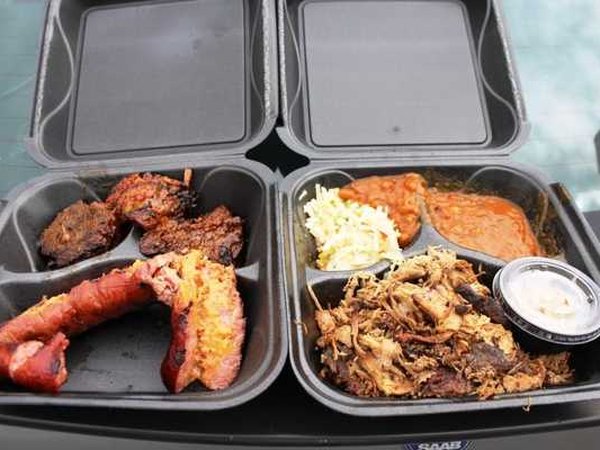 Pork, brisket, and sausage from Boone's Bar-B-Que Kitchen, Charlotte, NC