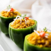 Stuffed capsicum or bharwa shimla mirchi is a popular Indian main course recipe.