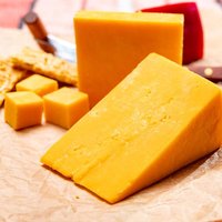 British matured yellow cheddar cheese close up