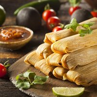 Homemade Corn and Chicken Tamales Ready to Eat