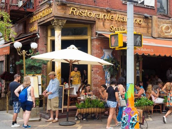 Traditional italian restaurant at historic Little Italy in New York