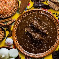 Mole Mexicano, Poblano mole ingredients, mexican spicy food traditional in Mexico