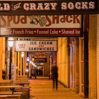 Sacramento, FEB 20: Night view of the famous Old Sacramento Historic District on FEB 20, 2018 at Sacramento, California
