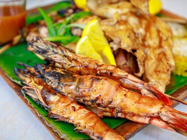 Philippine barbecue food on the table