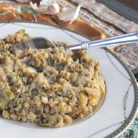 Bukharian Mung Bean Rice with Garlic Oil