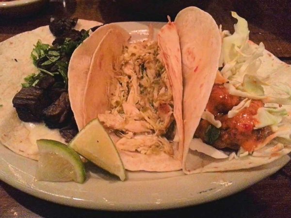 Carne Asada, TacoLu Verde, Bangin Shrimp