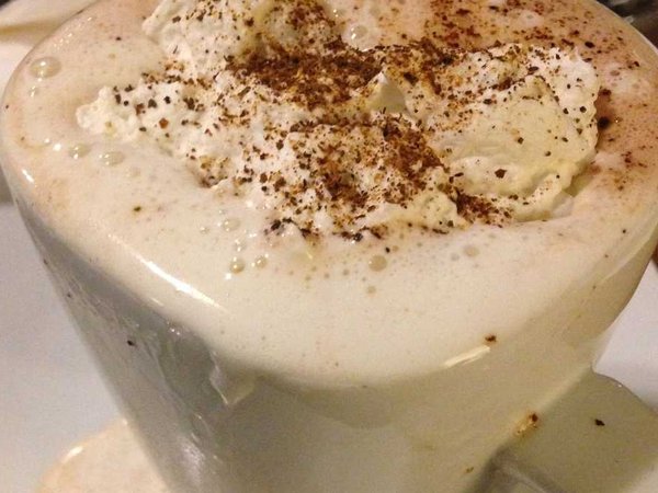 Hot chocolate with homemade whipped cream