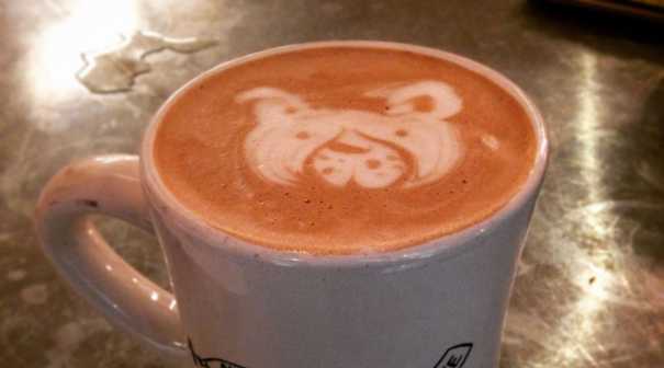 Hot chocolate with dog latte art!
