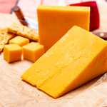 British matured yellow cheddar cheese close up