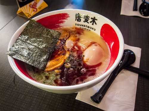 Red Ramen with Sea Salt, Thick Noodles and Pork Belly