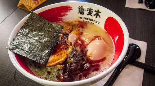 Red Ramen with Sea Salt, Thick Noodles and Pork Belly