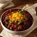 Homemade Organic Vegetarian Chili with Beans and Cheese