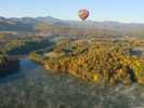 Hot Air Balloon Over Enka Lake in Fall