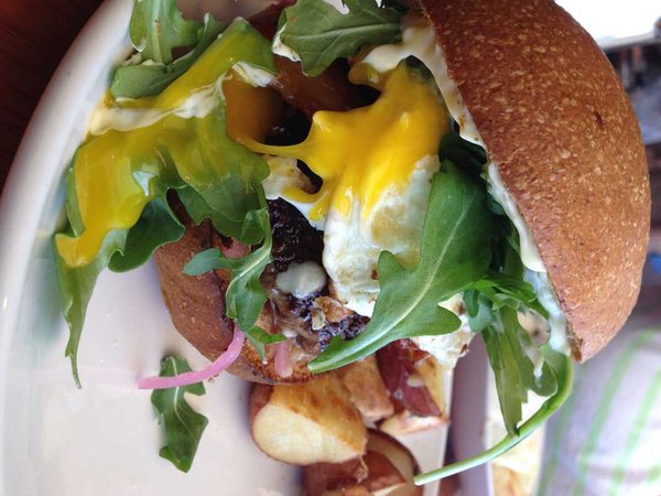 The Brunch Burger at The Plaid Apron